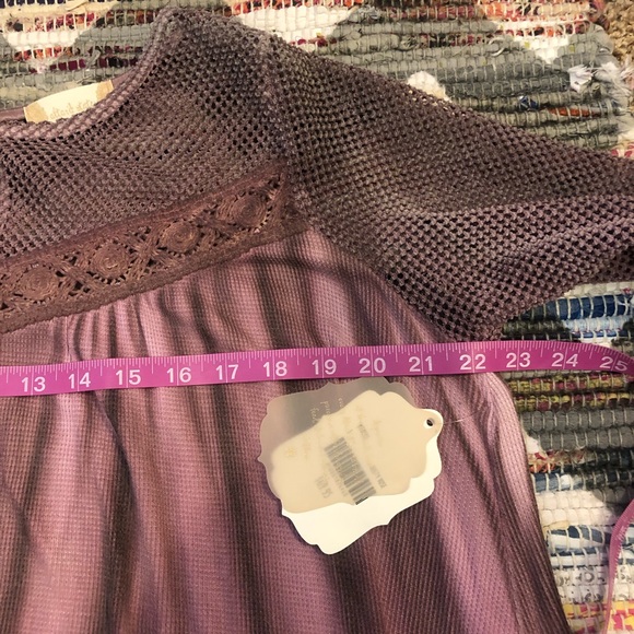 Altar’d State Ombré Waffle Knit Tunic Dress Mesh Sleeves size Small NWT Pink - Picture 7 of 8